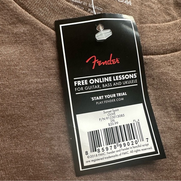 Fender 2XL T-Shirt Unisex/Men’s Brown Graphic Tee NWT – Super Soft - Picture 5 of 7
